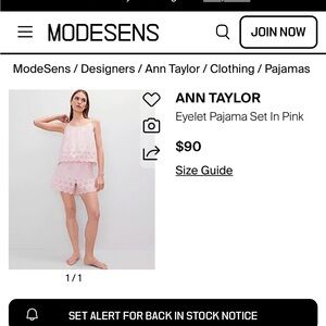 Ann Taylor Blush Eyelet Pajama Set